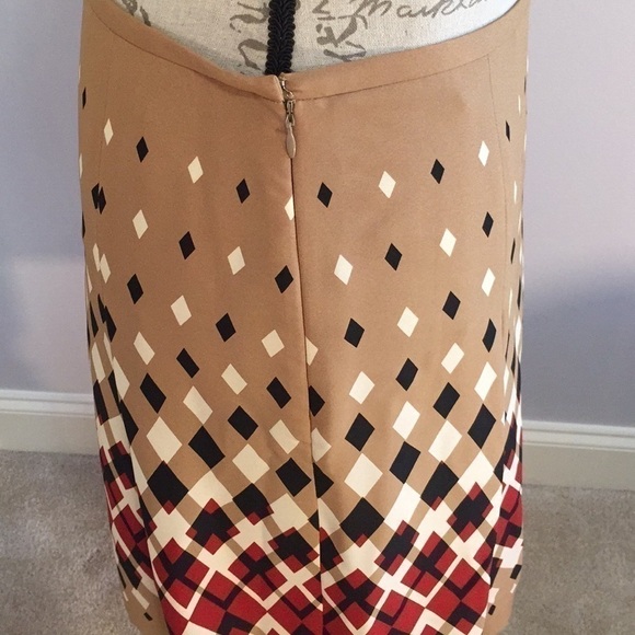 KASPER Pleated Harlequin Print Skirt 6P - Picture 3 of 7